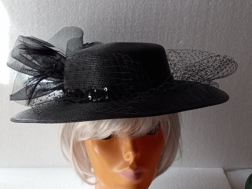 Black derby style church - black, hat